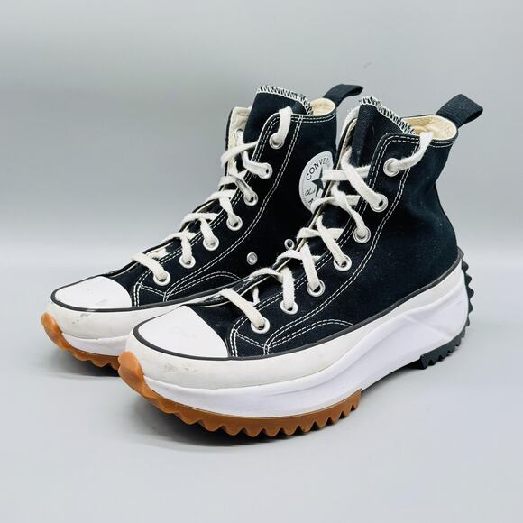 Converse Shoes Womens 7.5 Black Canvas Run Star Hike Hi Platform Lugged Sneakers - Picture 3 of 10